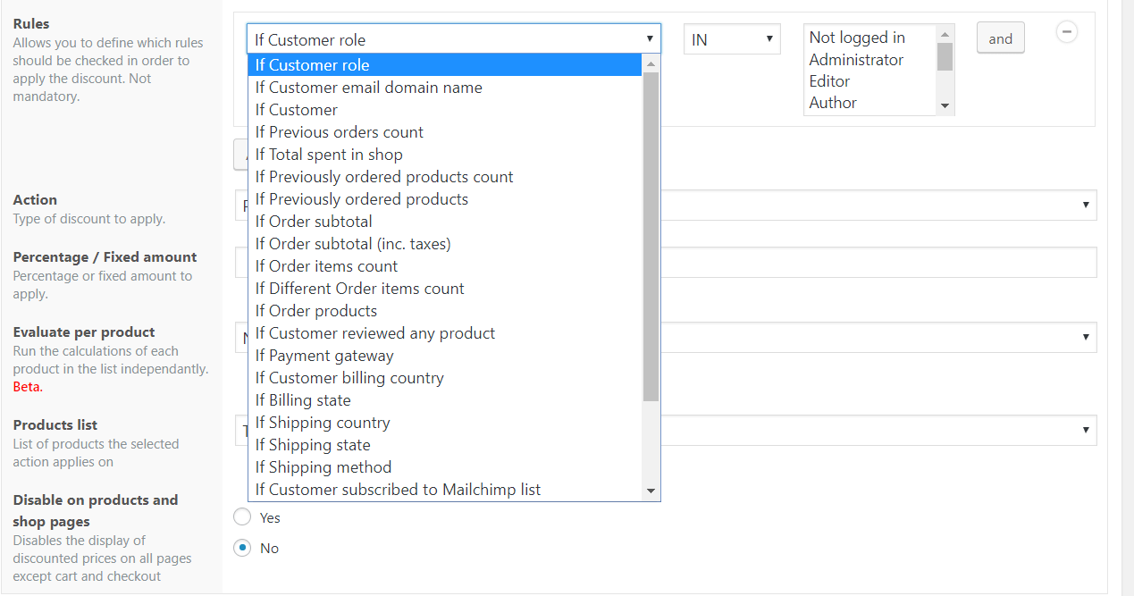 Additional discount rules for woocommerce discounts for members